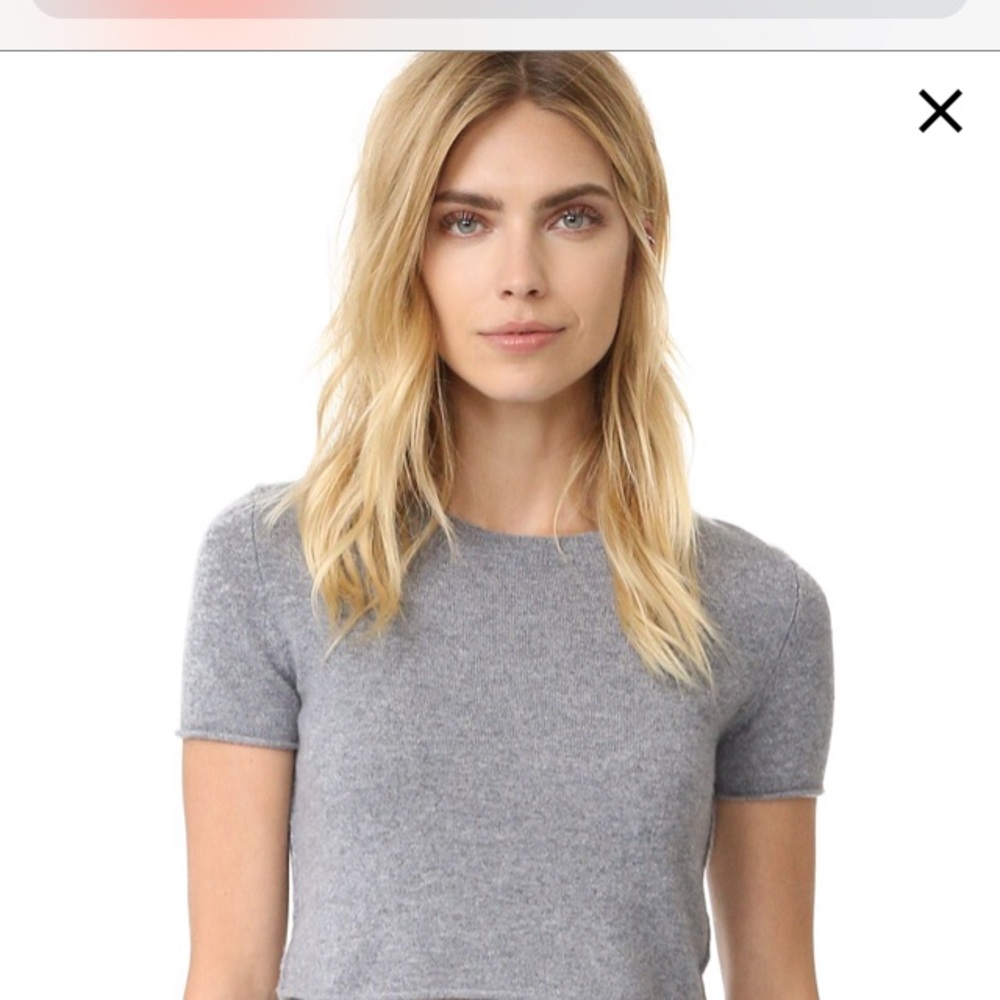 The perfetx cashmere cropped short sleeve sweater